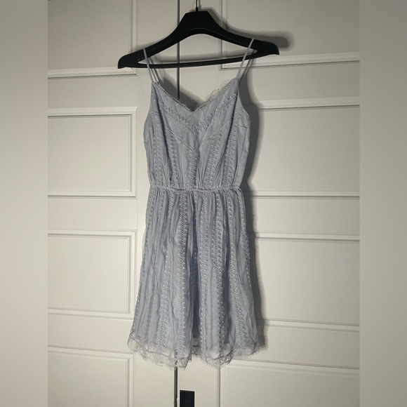 Abercrombie & Fitch Light Blue Lace Slip Dress - Picture 1 of 5